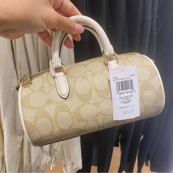 Last 1 ‼️Coach CK689 Lacey Crossbody In Signature Canvas Light Khaki Chalk - Picture 3 of 7
